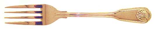 English Shell (Gold Electroplate, 1988) Fork by Towle Silver