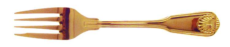 English Shell (Gold Electroplate, 1988) Individual Salad Fork by Towle Silver