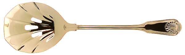 English Shell (Gold Electroplate, 1988) Pierced Tablespoon (Serving Spoon) by Towle Silver