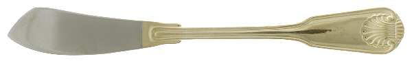 English Shell (Gold Electroplate, 1988) Flat Handle Master Butter Knife