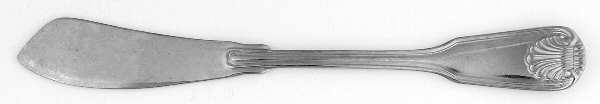 English Shell (Stainless) Flat Handle Master Butter Knife