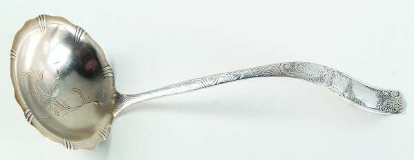 Eudora (Silverplate) Soup Ladle, Bright Cut Solid Piece