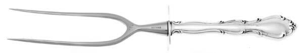 Fontana (Sterling, 1957) Large Stainless Prong Carving Fork W/Sterling Guar