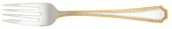 French Gadroon-Gold Accent (Stainless) Individual Salad Fork