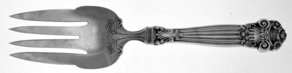 Georgian (Sterling, 1898, Old) Salad Serving Fork,Hollow Handle,Sterling Bowl