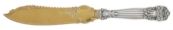 Georgian (Sterling, 1898, Old) Hollow Handle Solid Cake Saw