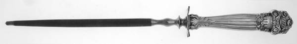 Georgian (Sterling, 1898, Old) Large Steel Rod Knife Sharpener