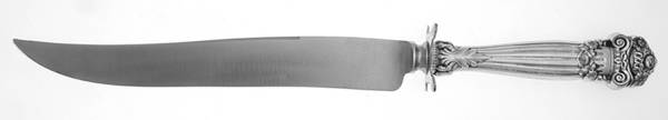 Georgian (Sterling, 1898, Old) Large Stainless Blade Roast Carving Knife