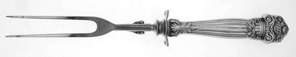 Georgian (Sterling, 1898, Old) Large Stainless-Prong Roast Carving Fork