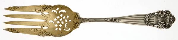 Georgian (Sterling, 1898, Old) Large Solid Fish Serving Fork