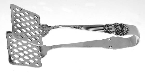 Georgian (Sterling, 1898, Old) Large Solid Sandwich Tongs