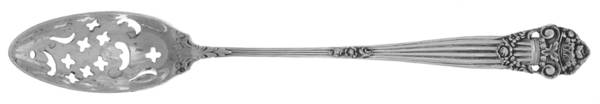 Georgian (Sterling, 1898, Old) Pierced Bowl Short Handle Olive Spoon