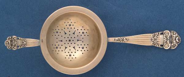 Georgian (Sterling, 1898, Old) Solid Individual Overcup Tea Strainer