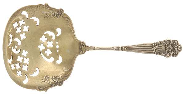 Georgian (Sterling, 1898, Old) Pierced Almond Spoon