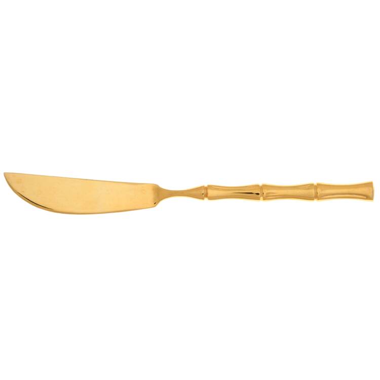 Gold Bamboo (Gold Electroplate) Flat Handle Master Butter Knife