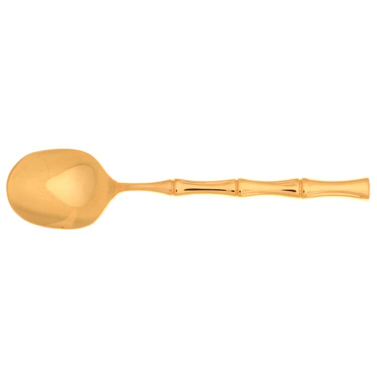 Gold Bamboo (Gold Electroplate) Round Bowl Soup Spoon (Cream Soup) HC
