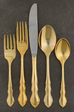 Golden Baroness (Gold Electroplate) 40 Piece Estate Set