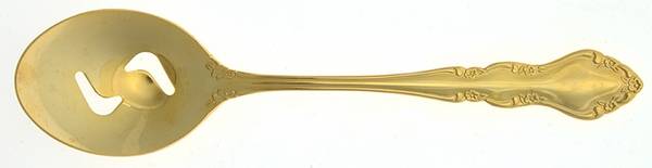 Golden Baroness (Gold Electroplate) Pierced Tablespoon (Serving Spoon)