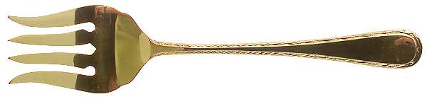 Golden Chippendale (Stainless) Medium Solid Cold Meat Serving Fork