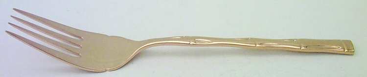 Gold Lotte (Gold Electroplate) Medium Solid Cold Meat Serving Fork