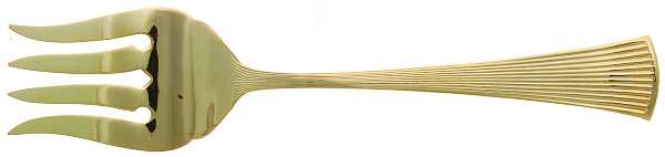 Gold Peacock (Gold Electroplate) Medium Solid Cold Meat Serving Fork