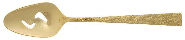 Golden Paisley (Gold Electroplate) Pierced Tablespoon (Serving Spoon)
