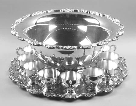 Grand Duchess (Silverplate, Hollowware) 14 Pc Punch Set (PUN, 12 PUNC & PUNT)