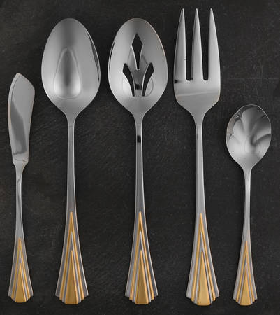 Illusion Gold Accent (Stainless) 5 Piece Hostess Set