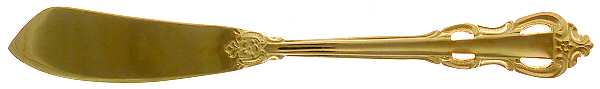 King Arthur Gold (Gold Electroplate, 1988) Flat Handle Master Butter Knife by Towle Silver