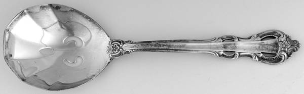 King Arthur (Silverplate, 1986) Solid Pierced Casserole Spoon
