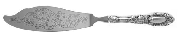 King Richard (Sterling, 1932, No Monos) Fish Serving Knife with Stainless Blade HC