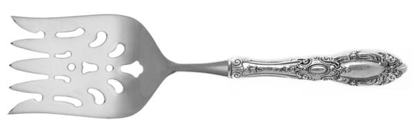 King Richard (Sterling, 1932, No Monos) Fish Serving Fork with Stainless Tines HC