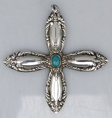 King Richard (Sterling, 1932, No Monos) Cross Pendant/Ornament