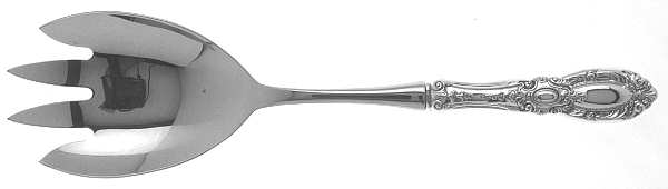 King Richard (Sterling, 1932, No Monos) Salad Serving Fork with Stainless Prongs