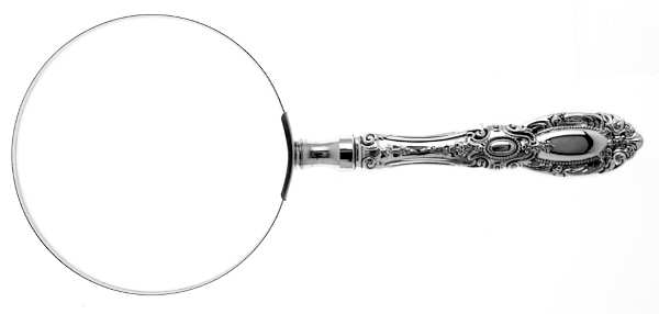 King Richard (Sterling, 1932, No Monos) Large Magnifying Glass with Sterling Handle