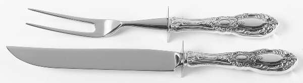 King Richard (Sterling, 1932, No Monos) Small Stainless Blade 2-Piece Steak Carving Set