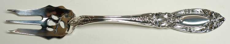 King Richard (Sterling, 1932, No Monos) Pickle Fork Pierced with Short Handle HC