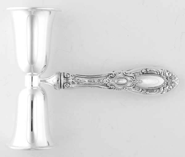 King Richard (Sterling, 1932, No Monos) Double Jigger with Handle, Silverplate Bowls
