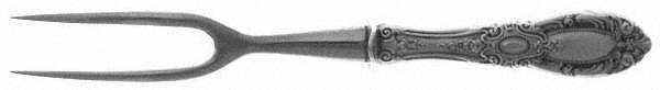 King Richard (Sterling, 1932, No Monos) Small Steak Carving Fork with Stainless Prongs