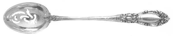 King Richard (Sterling, 1932, No Monos) Pierced Bowl Short Handle Olive Spoon