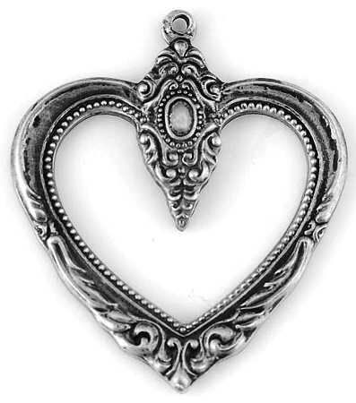King Richard (Sterling, 1932, No Monos) Heart Pendant