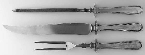 Lady Constance (Sterling, 1922) Large 3-Piece Roast Carving Set w/ Stainless Blade