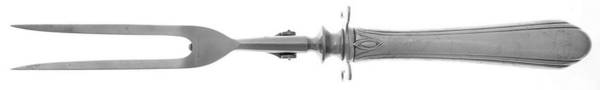 Lady Diana (Sterling, 1928, No Monograms) Large Stainless-Prong Roast Carving Fork
