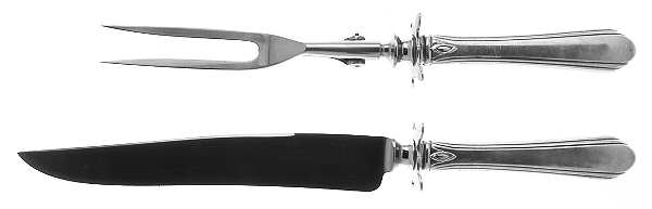 Lady Diana (Sterling, 1928, No Monograms) Large 2-Piece Roast Carving Set w/Stainless Blade