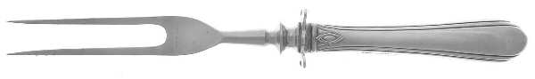 Lady Diana (Sterling, 1928, No Monograms) Small Steak Carving Fork with Stainless Prongs