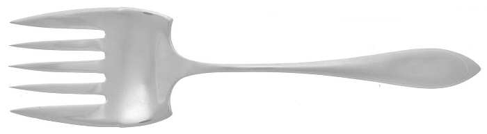 Lafayette (Sterling, 1905, No Monograms) Large Solid Tined Sardine Serving Fork