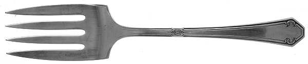 Lady Mary (Sterling, 1917, No Monograms) Medium Solid Cold Meat Serving Fork