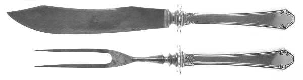 Lady Mary (Sterling, 1917, No Monograms) Small Stainless Blade 2-Piece Steak Carving Set