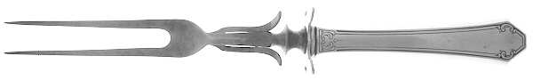 Lady Mary (Sterling, 1917, No Monograms) Large Stainless-Prong Roast Carving Fork