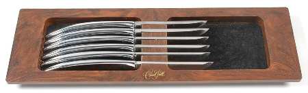 Leisure (Stainless - Cutlery) (6 Pc) Steak Knife Set with Wood Tray